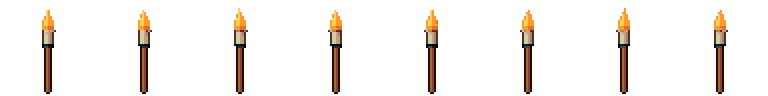 Torch from all 8 sides, animated pixel art