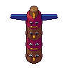 Totem pole, pixel-art sprite