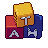 Toy blocks, pixel-art sprite