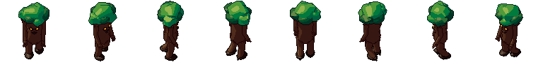 Treant from all 8 sides, animated pixel art