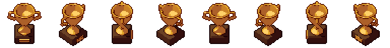 Gold cup from all 8 sides, animated pixel art