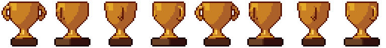 Small trophy from all 8 sides, animated pixel art
