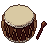 War drum, pixel-art sprite
