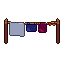 Washing line, pixel-art sprite
