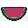 Watermelon slice, pixel-art sprite