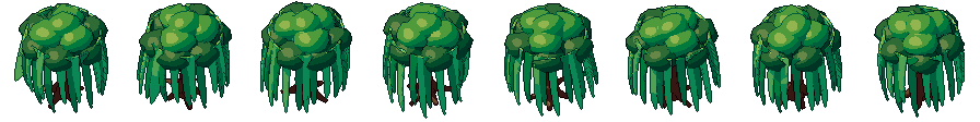 Willow from all 8 sides, animated pixel art