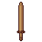 Wooden sword, pixel-art sprite