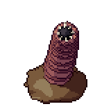 Giant worm, animated pixel-art GIF