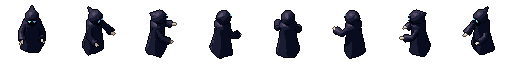 Wraith from all 8 sides, animated pixel art
