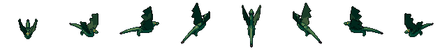 Wyvern from all 8 sides, animated pixel art