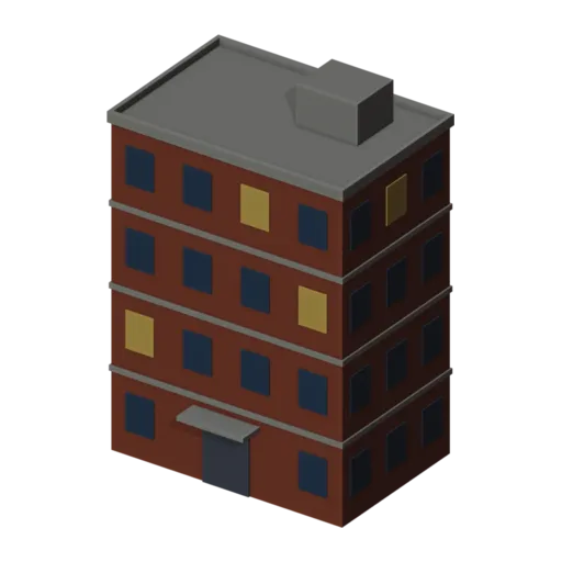 Apartment block, 3D model