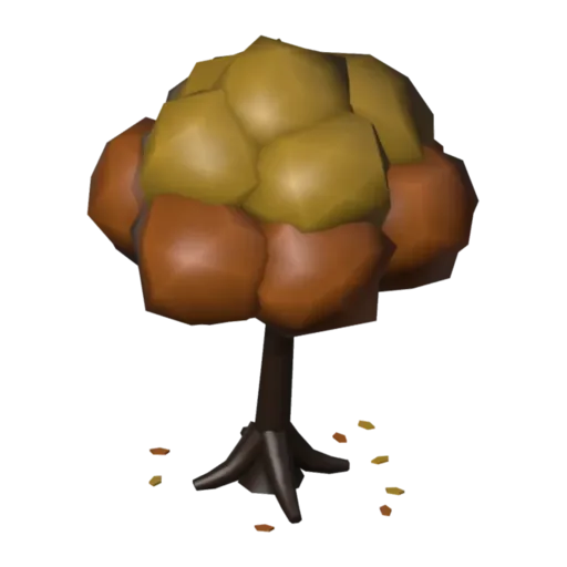 Árbol otoñal, modelo 3D