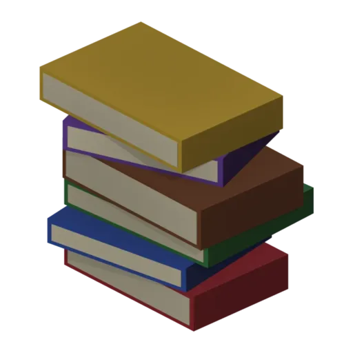 Book stack, 3D model