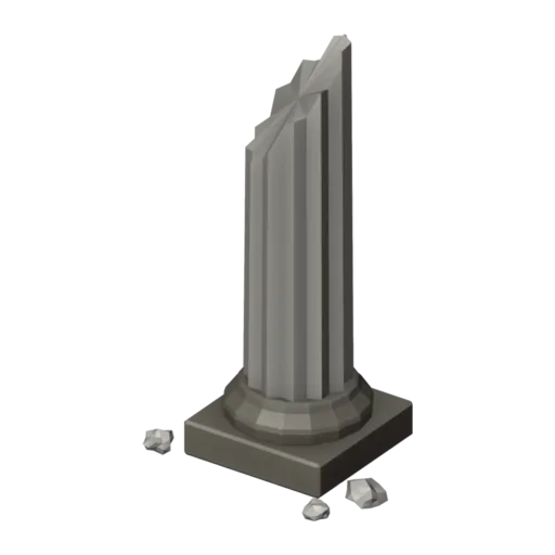 Broken column, 3D model