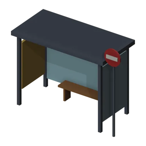 Bus stop, 3D model