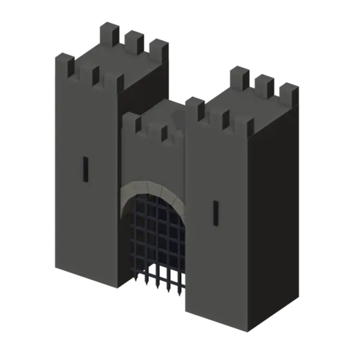 Portail de château, modèle 3D