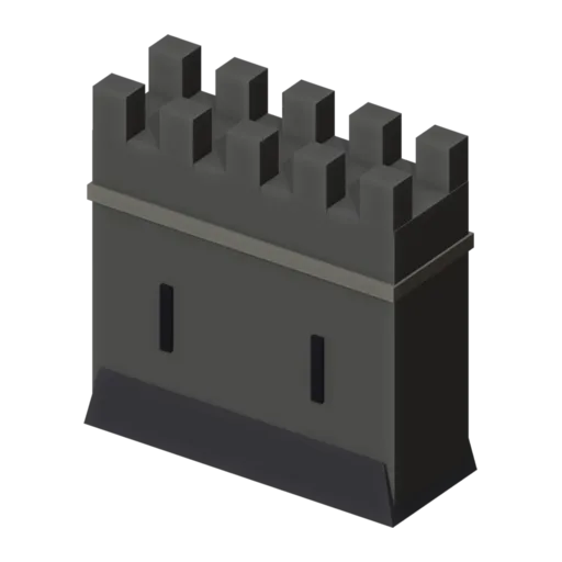 Muralla del castillo, modelo 3D