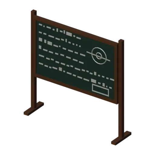 Pizarra de fórmulas, modelo 3D