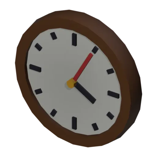Wall clock, 3D model