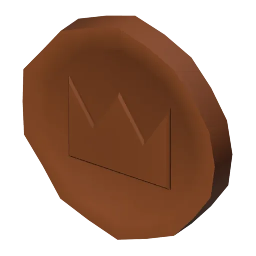 Moneda de cobre, modelo 3D