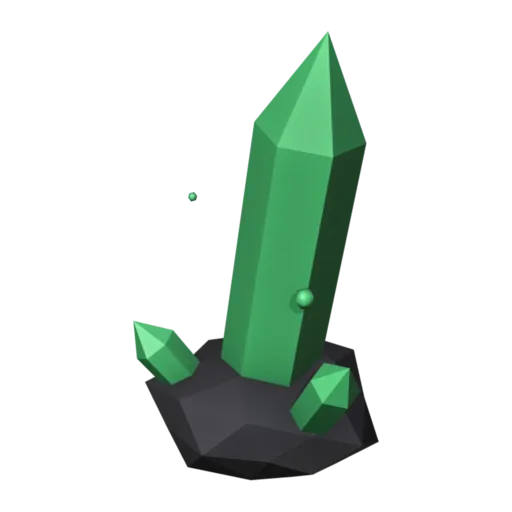 Green crystal, 3D model
