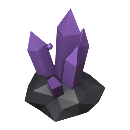 Purple crystal, 3D model