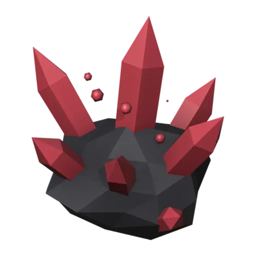 Red crystal, 3D model