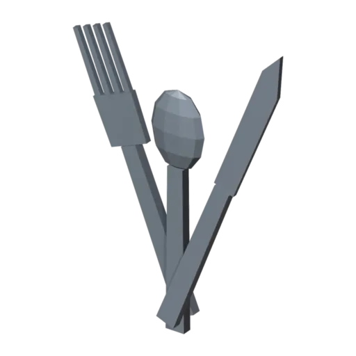 Couverts, modèle 3D