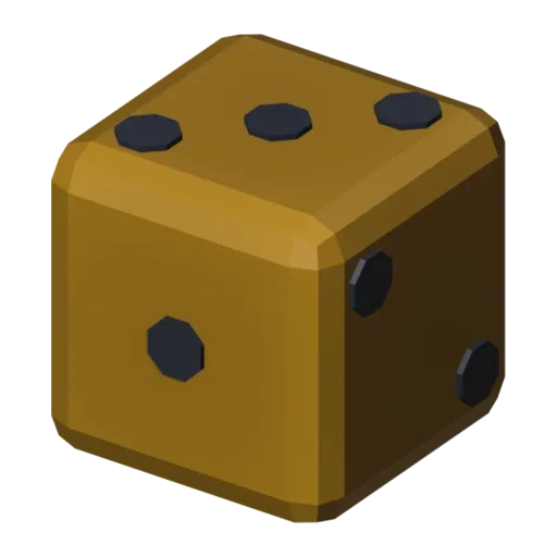 Golden die, 3D model