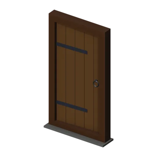 Wooden door, 3D model