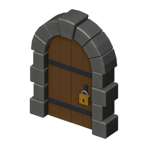 Locked door, 3D model