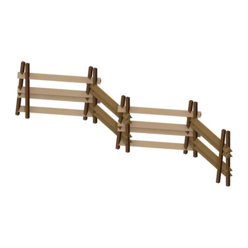 Rail fence, 3D model