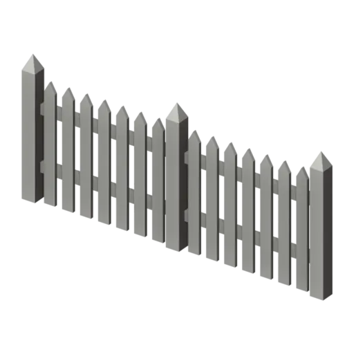 Picket fence, 3D model