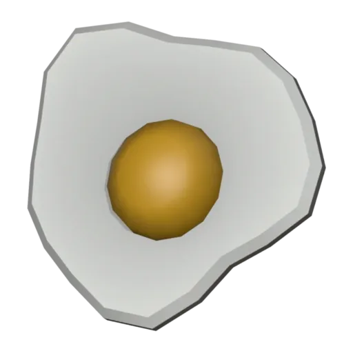 Fried egg, 3D model
