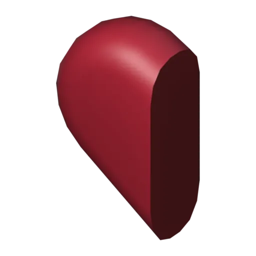 Demi-cœur, modèle 3D
