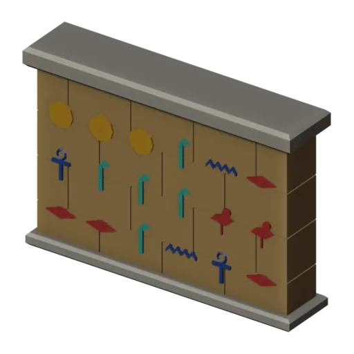 Hieroglyph wall, 3D model