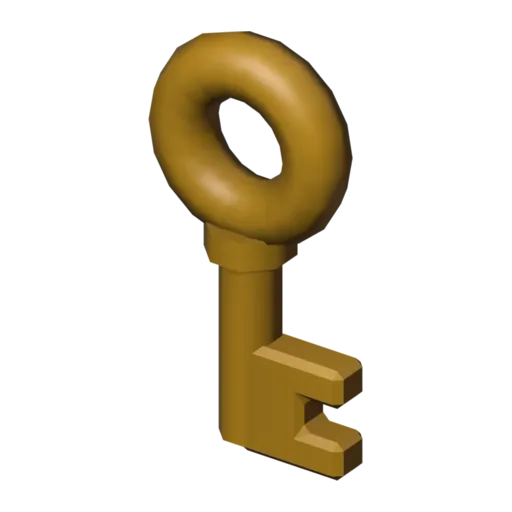 Gold key, 3D model