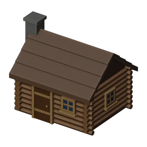 Log cabin, 3D model