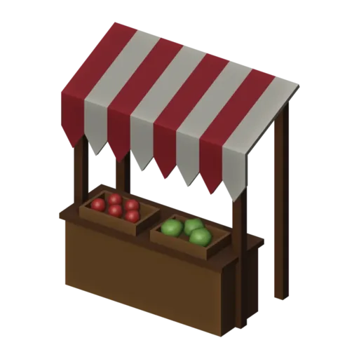 Market stall, 3D model