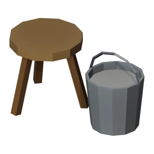 Milking stool, 3D model
