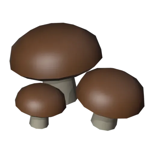 Brown mushrooms, 3D model