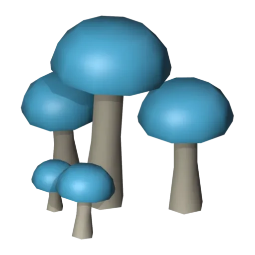 Glowing mushrooms, 3D model