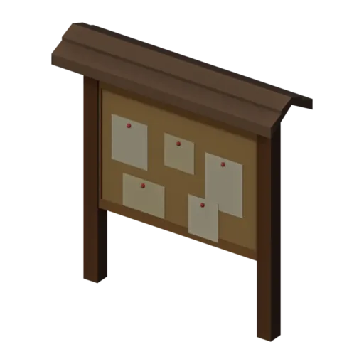Notice board, 3D model