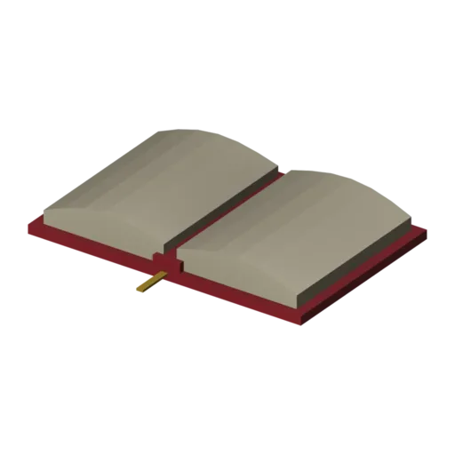 Open book, 3D model