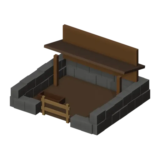 Porcherie, modèle 3D