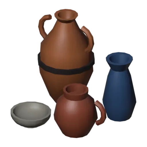 Töpferwaren, 3D-Modell
