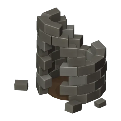 Ruined tower, 3D model