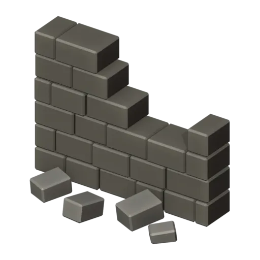 Ruined wall, 3D model