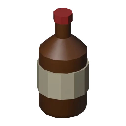 Rum bottle, 3D model