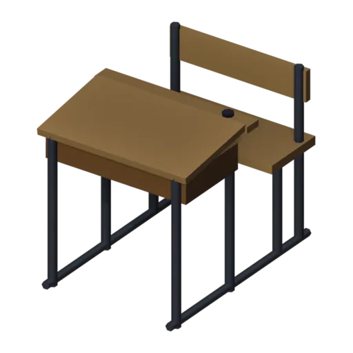 School desk, 3D model